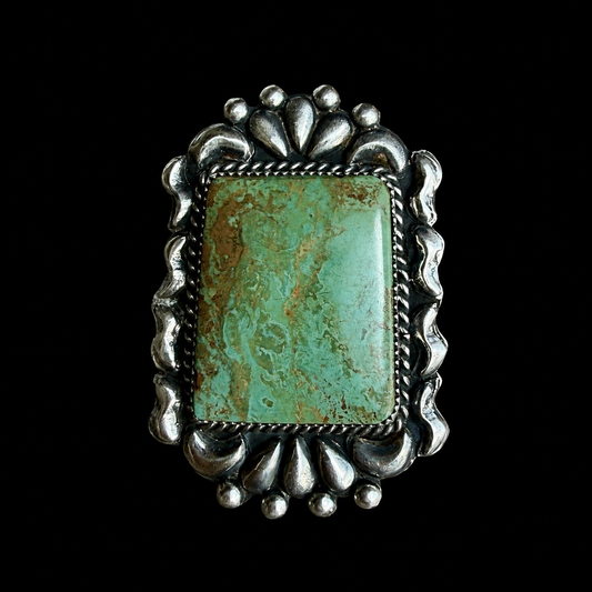 The Monroe Ring (Adjustable) - Kingman Turquoise by Marcus Chavez