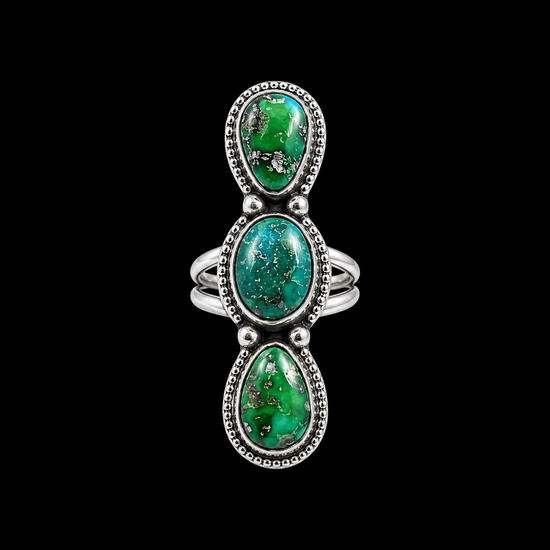 Sonoran Gold Turquoise ring handcrafted by Native American artist Scott Skeets