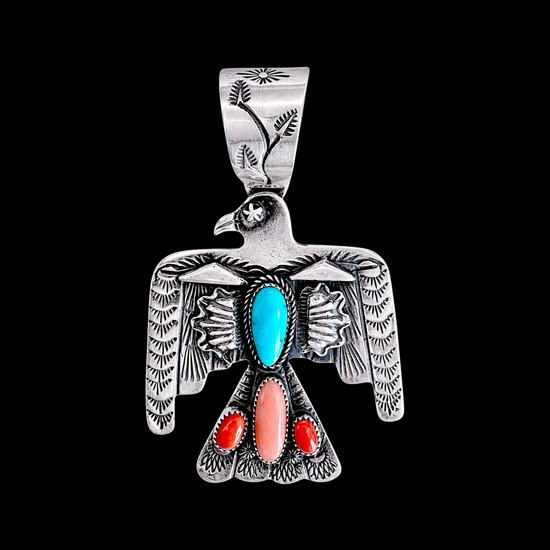 Multi-stone pendant handcrafted by Native American artist Richard Yazzie