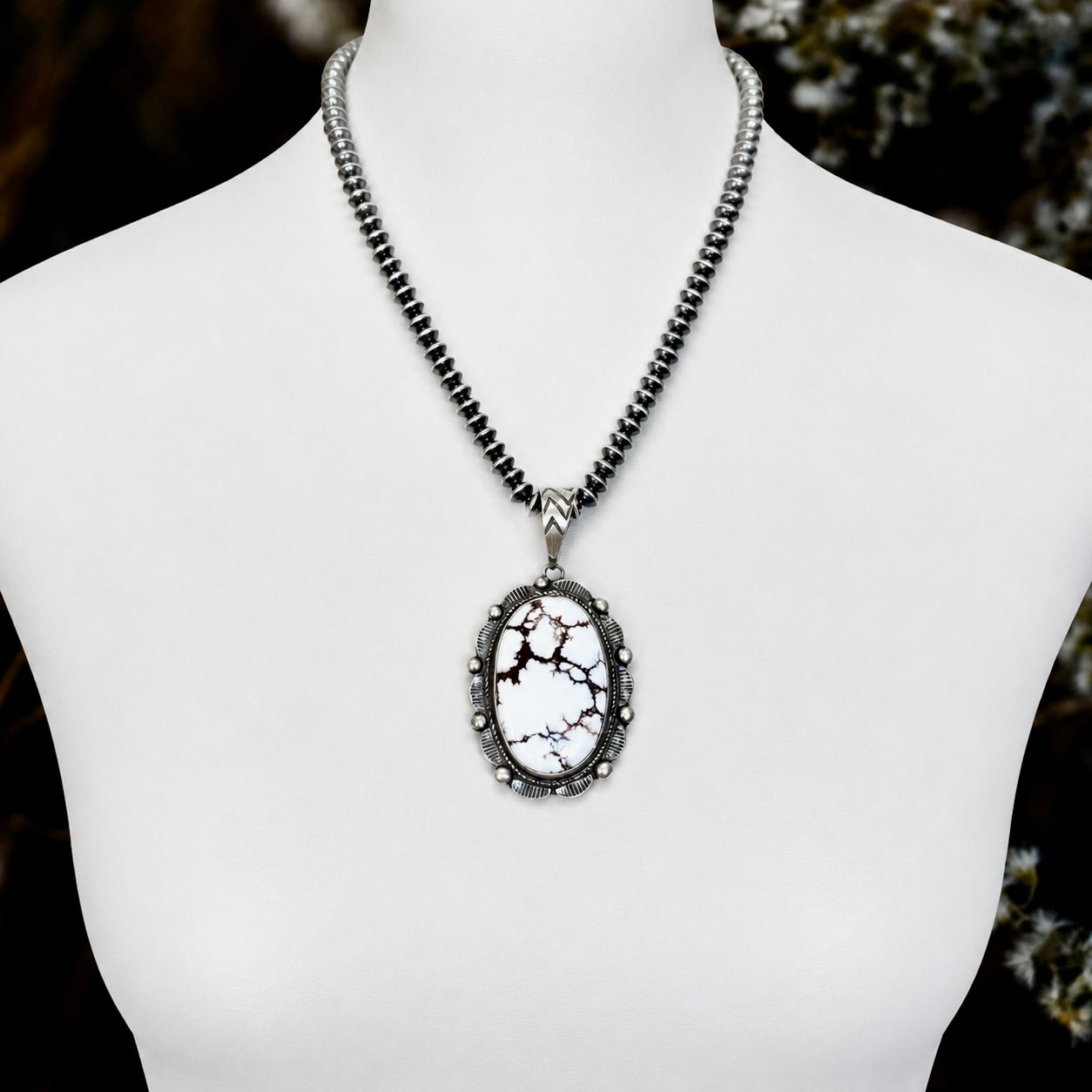 Wild Horse Jasper pendant handcrafted by Native American artist Donovan Nez