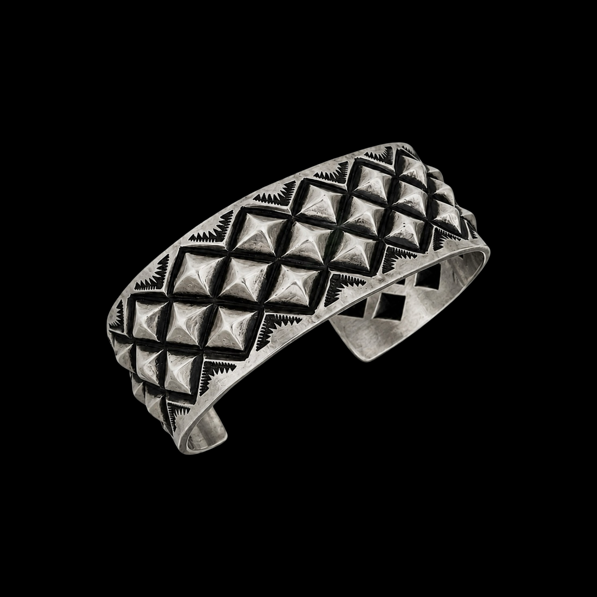 Sterling Silver cuff handcrafted by Native American artist Calvin Martinez