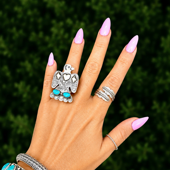 Kingman (Adjustable) ring handcrafted by Native American artist Tim Yazzie