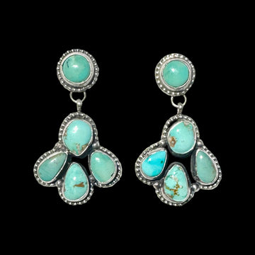 Royston Turquoise earrings handcrafted by Native American artist Ella Peters