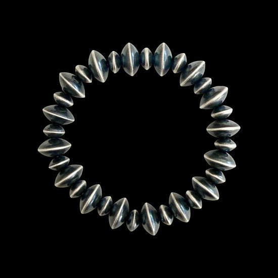 The Valle 8 & 12mm Navajo Pearl Bracelet - Sterling Silver Handcrafted by Tonisha Haley