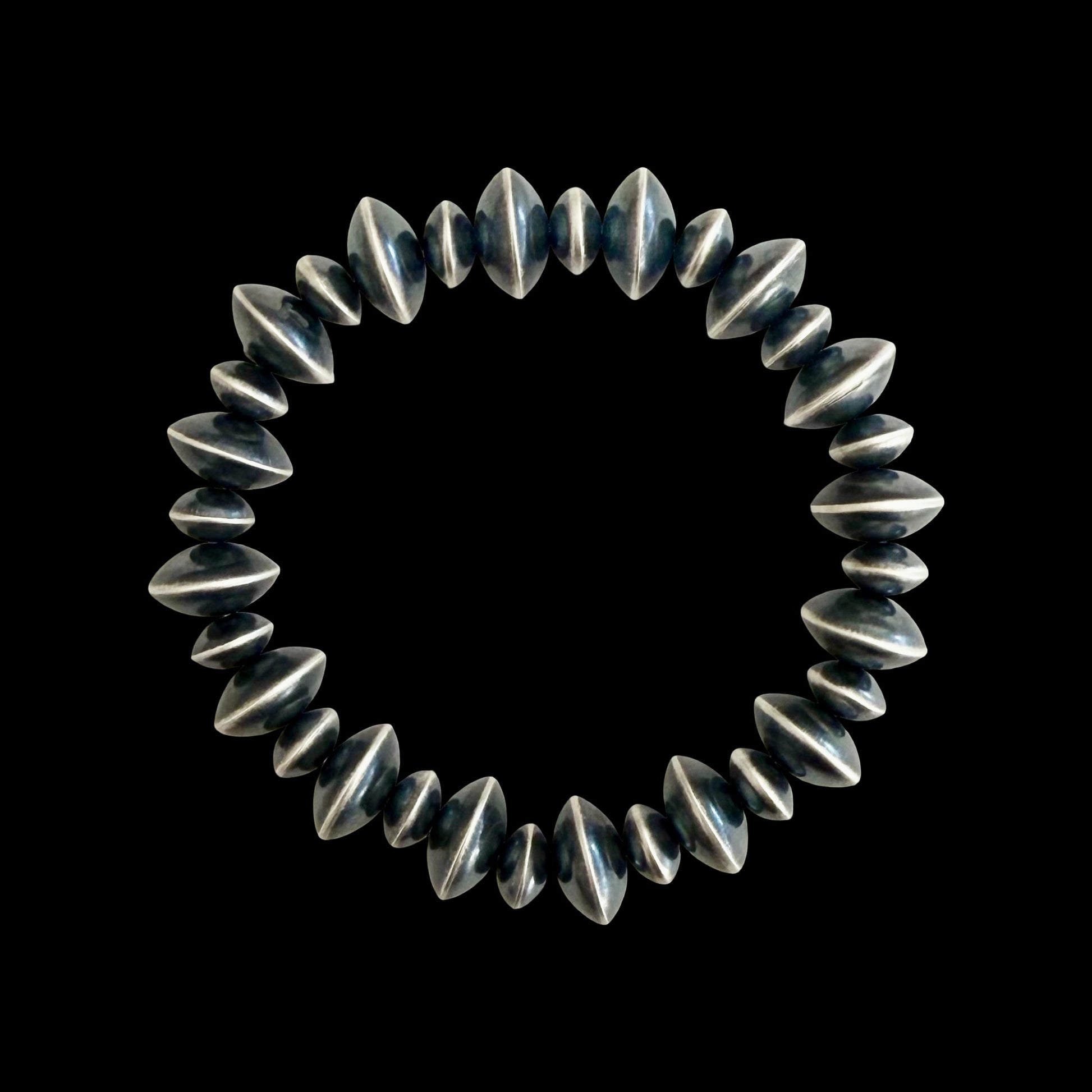 The Valle 8 & 12mm Navajo Pearl Bracelet - Sterling Silver Handcrafted by Tonisha Haley