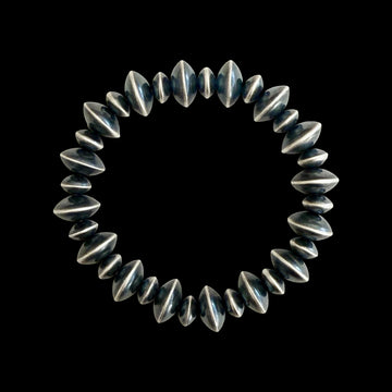 The Valle 8 & 12mm Navajo Pearl Bracelet - Sterling Silver Handcrafted by Tonisha Haley