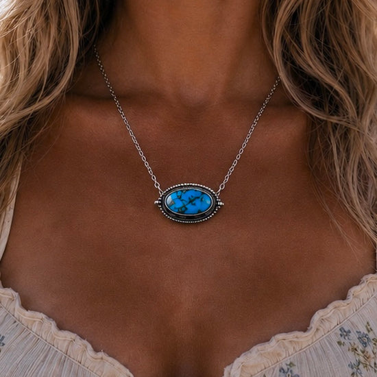 Sonoran Gold Turquoise necklace handcrafted by Native American artist Antoinette Martinez