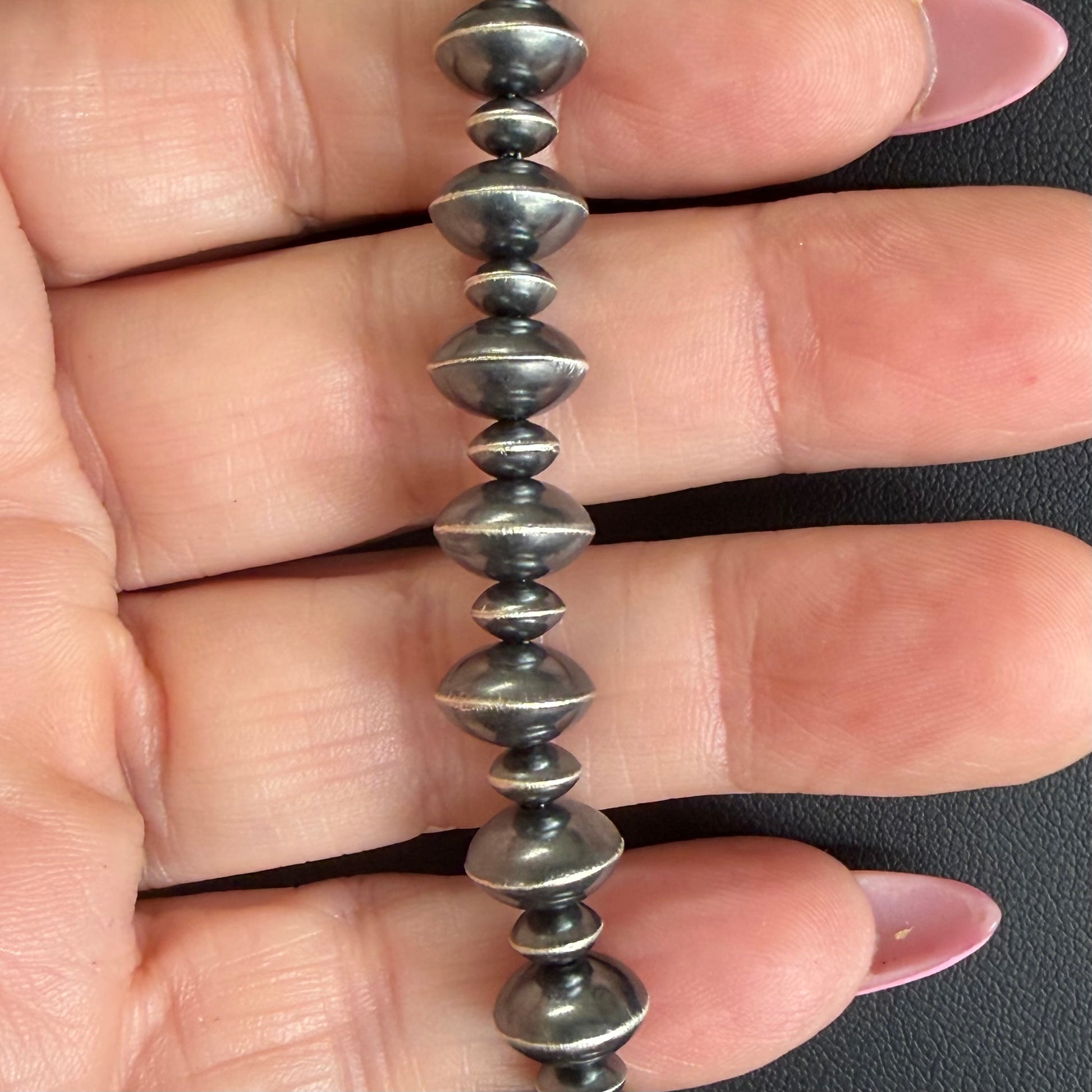 Sterling Silver handcrafted navajo pearls handcrafted by Native American artist LaVina Dawes