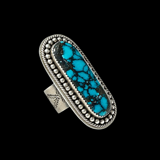 Egyptian Turquoise ring Stamped by Native American artisan (stamp illegible)