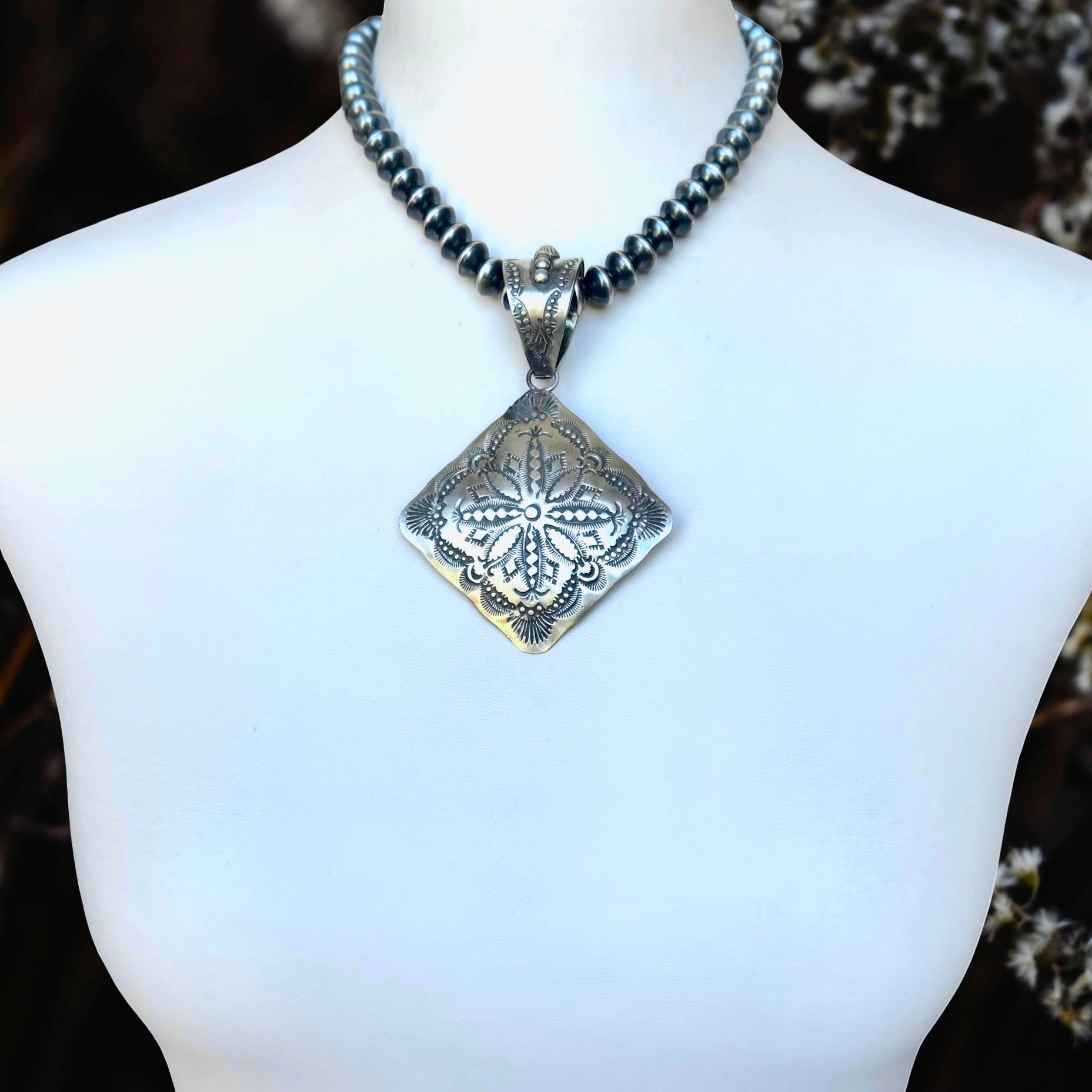 Sterling Silver pendant handcrafted by Native American artist Vincent Platero