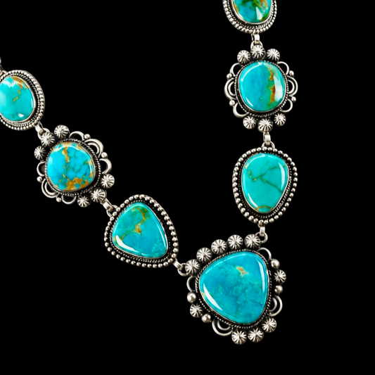 Armenian Turquoise necklace handcrafted by Native American artist Mary Ellen