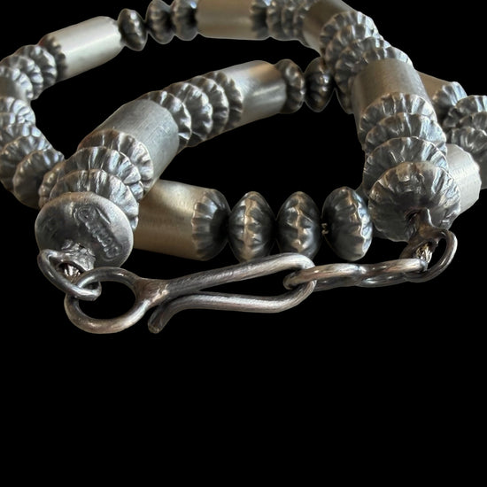 Sterling Silver navajo pearls handcrafted by Native American artist Tonisha Haley