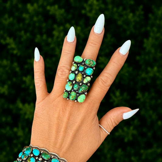 The Lumière Ring  (Adjustable) - Sonoran Gold Turquoise by Tom Elgin