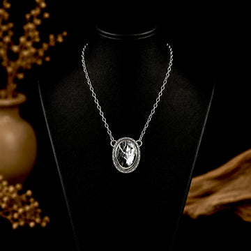 White Buffalo Dolomite necklace handcrafted by Native American artist Jameson Garcia
