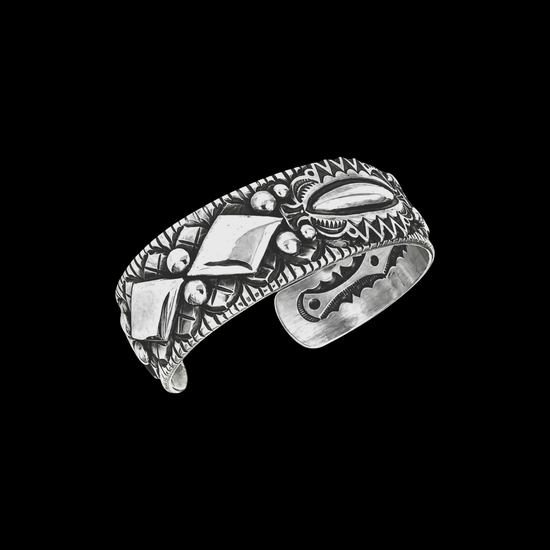 Sterling Silver cuff handcrafted by Native American artist Roland Dixon