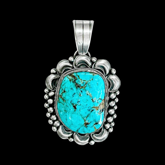 Kingman Turquoise pendant handcrafted by Native American artist Tillie Jon