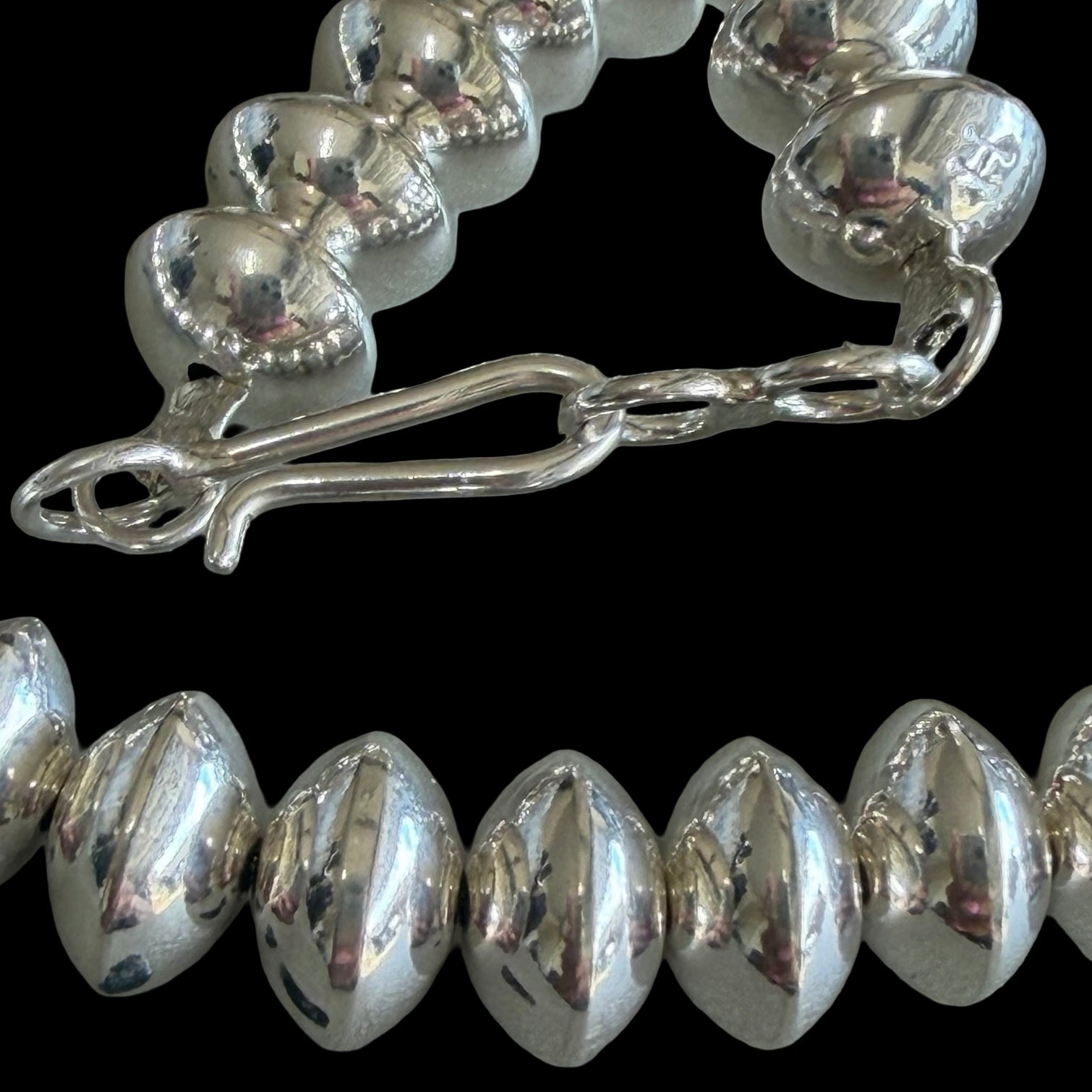 Shine Navajo Pearl Necklace - Sterling Silver navajo pearls handcrafted by Native American artist Tonisha Haley