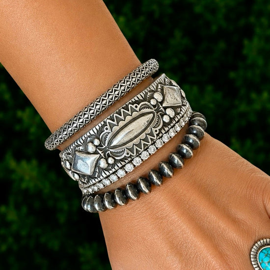 Sterling Silver cuff handcrafted by Native American artist Roland Dixon