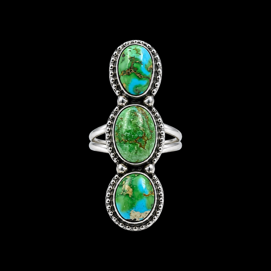Sonoran Gold Turquoise ring handcrafted by Native American artist Scott Skeets