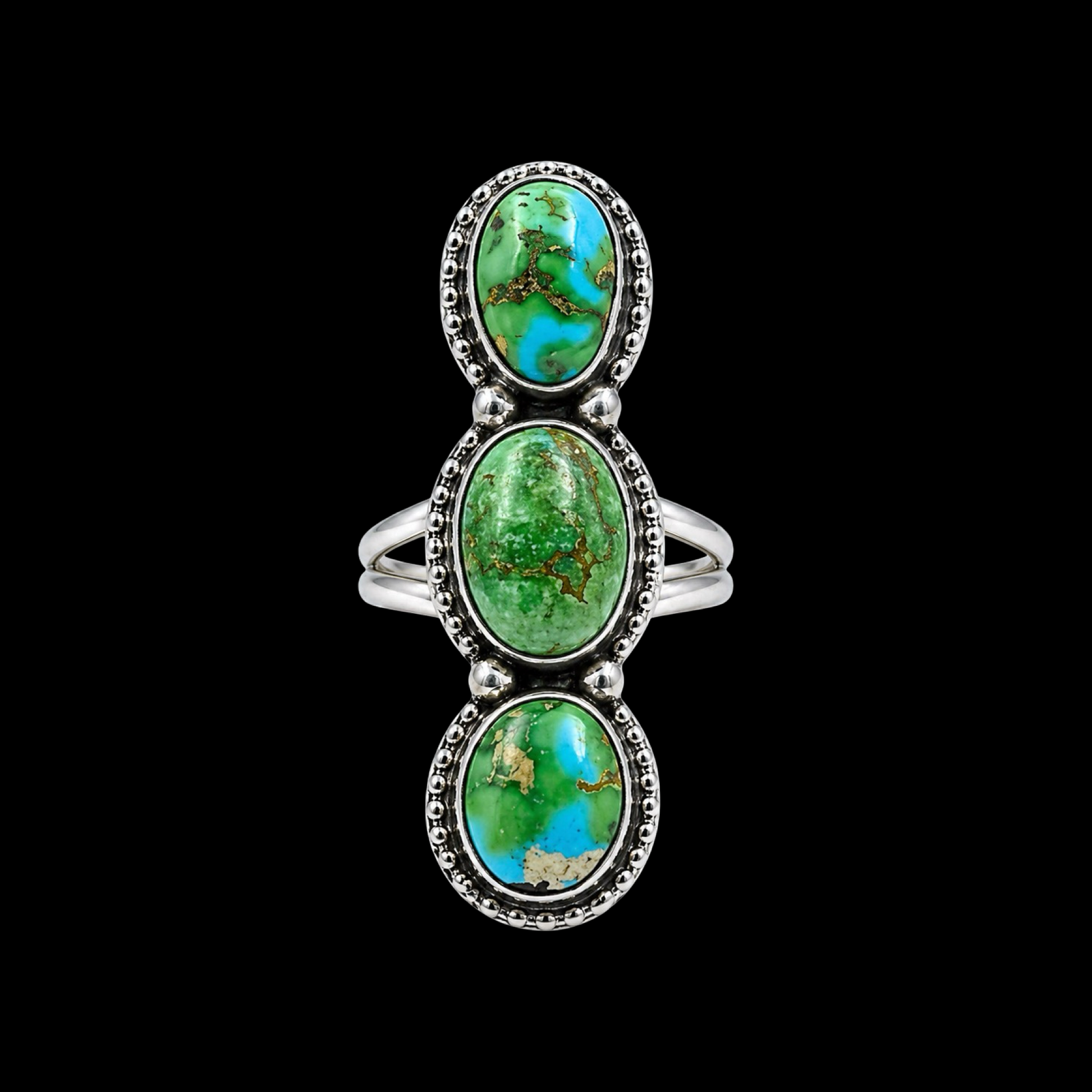 Sonoran Gold Turquoise ring handcrafted by Native American artist Scott Skeets