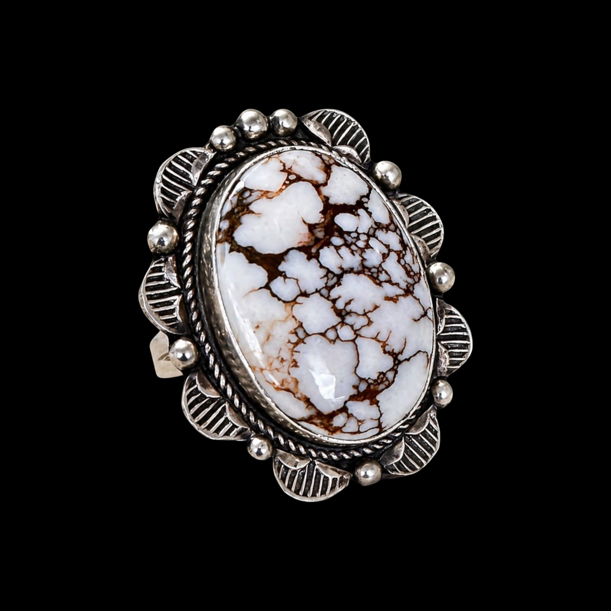 Wild Horse Jasper ring handcrafted by Native American artist Donovan Nez