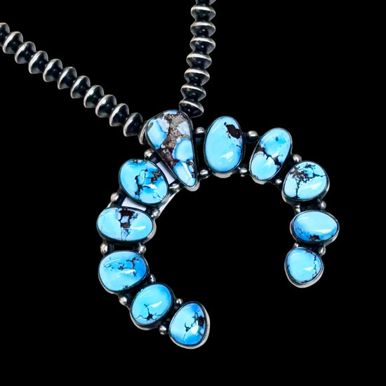 Golden Hills Turquoise pendant handcrafted by Native American artist Bernyse Chavez