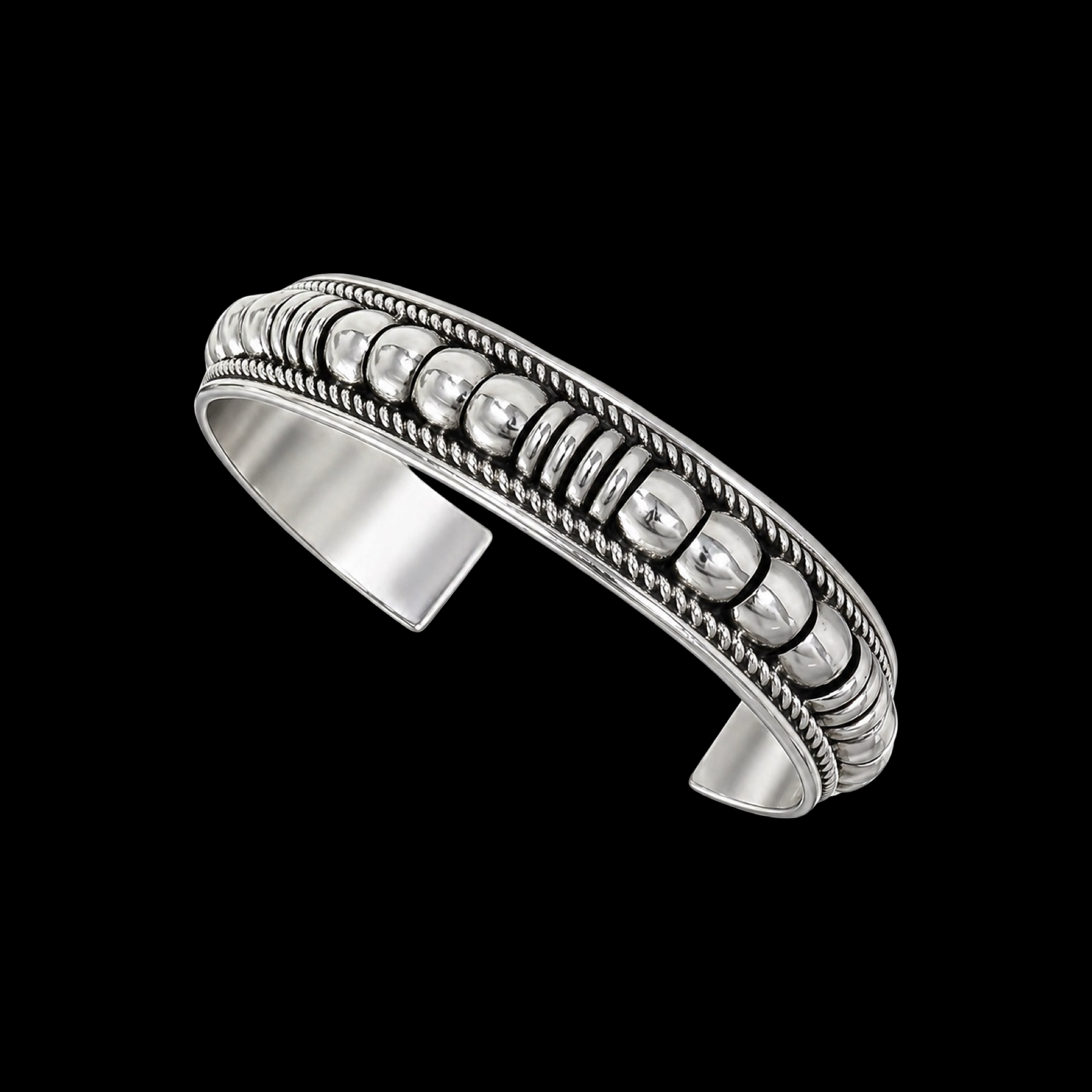 Sterling Stacker cuff handcrafted by Native American artist Colton Charlie
