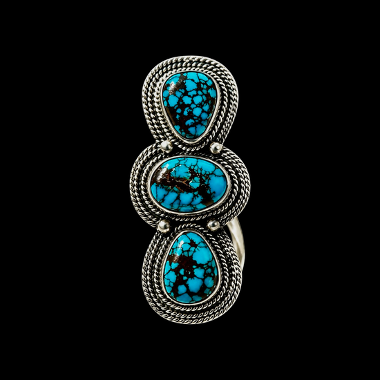 Egyptian Turquoise ring handcrafted by Native American artist Robert Johnson