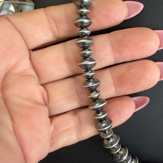 Sterling Silver Handcrafted navajo pearls handcrafted by Native American artist LaVina Dawes
