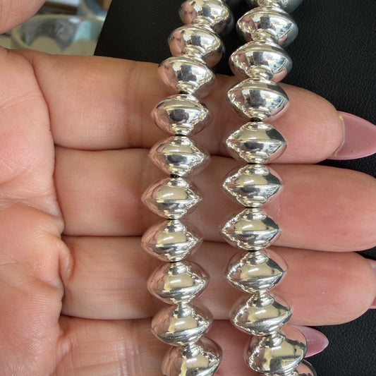 Shine Navajo Pearl Necklace - Sterling Silver navajo pearls handcrafted by Native American artist Tonisha Haley