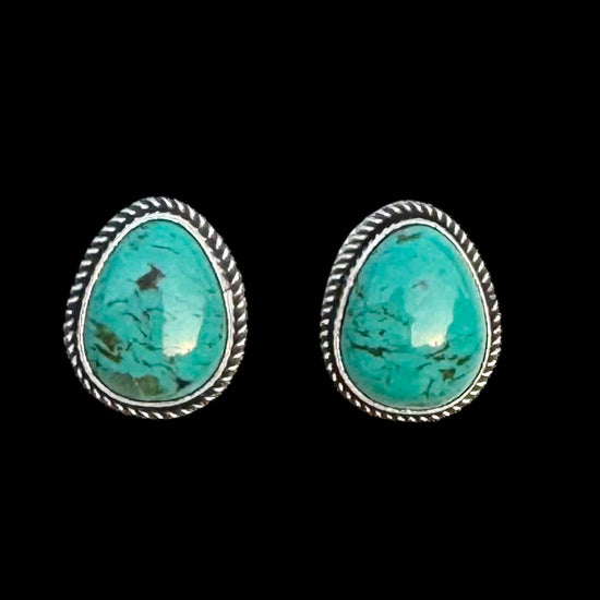 Tyrone Turquoiseby Lee S. earrings handcrafted by Native American artist Lee S.