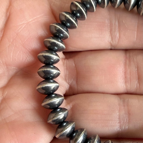 Sterling Silver Handcrafted navajo pearl bracelets handcrafted by Native American artist LaVina Dawes