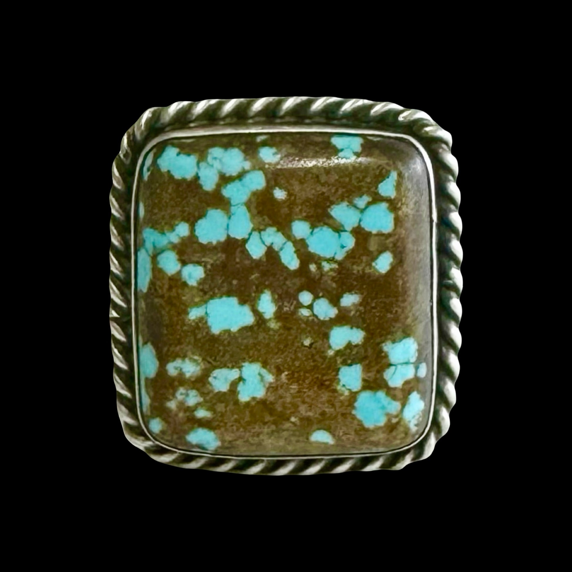 Mine #8 Turquoise ring handcrafted by Native American artist Augustine Largo