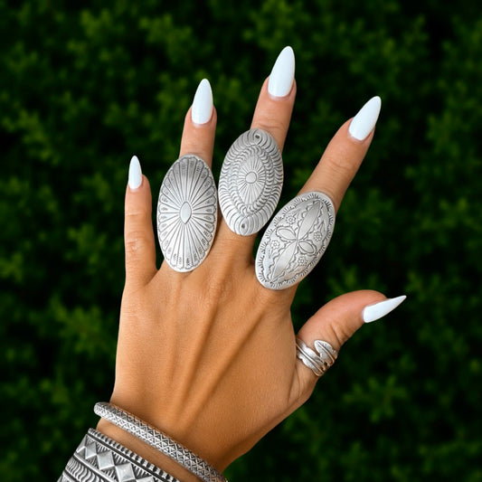 The Courbure Domed Concho Ring (Adjustable) - Sterling Silver by Lorenzo and Jerilyn Chee