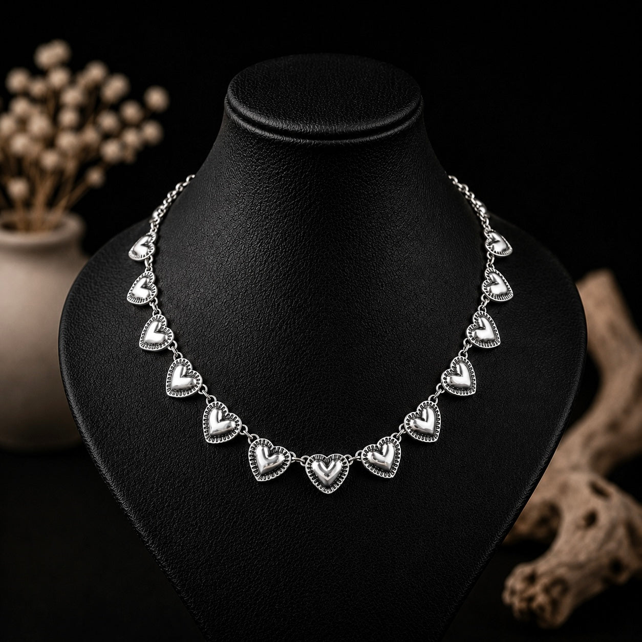 Sterling Silver choker handcrafted by Native American artist Robert Johnson