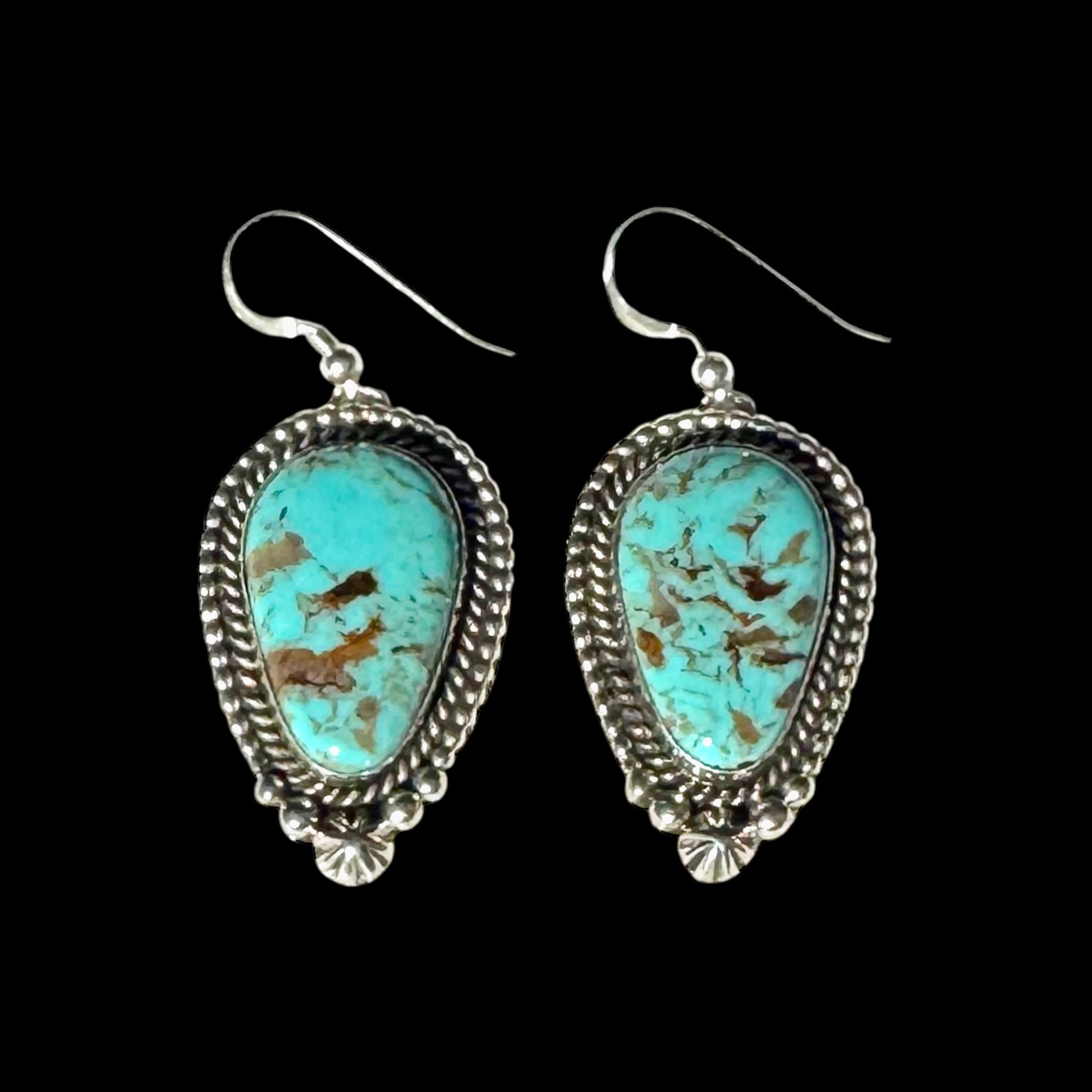 Campitos Turquoise earrings handcrafted by Native American artist Eula Wylie