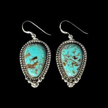 Campitos Turquoise earrings handcrafted by Native American artist Eula Wylie
