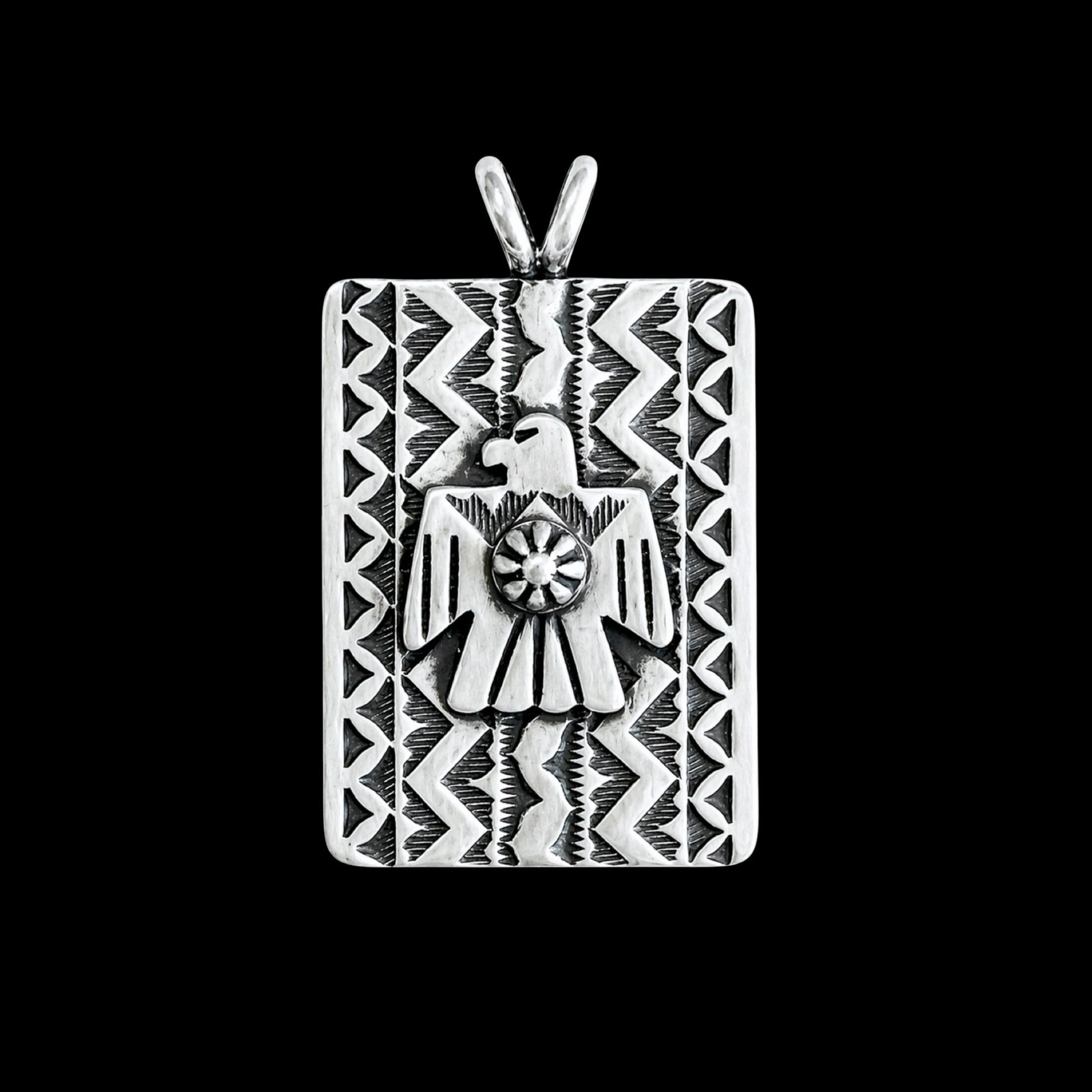 The Elirae Pendant Sterling Silver pendant handcrafted by Native American artist Bo Reeves