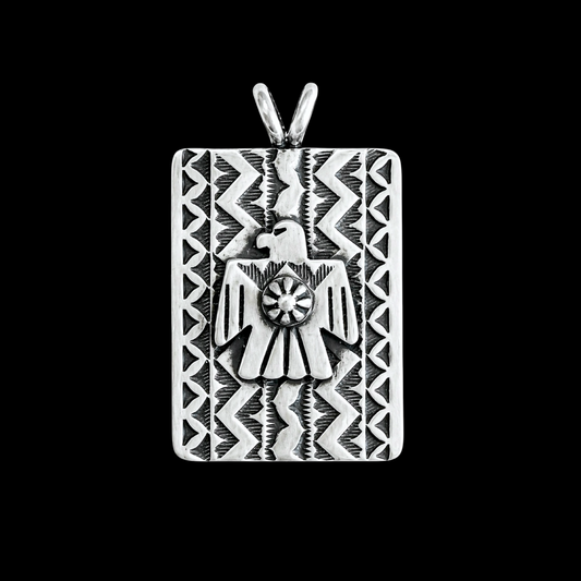 The Elirae Pendant Sterling Silver pendant handcrafted by Native American artist Bo Reeves