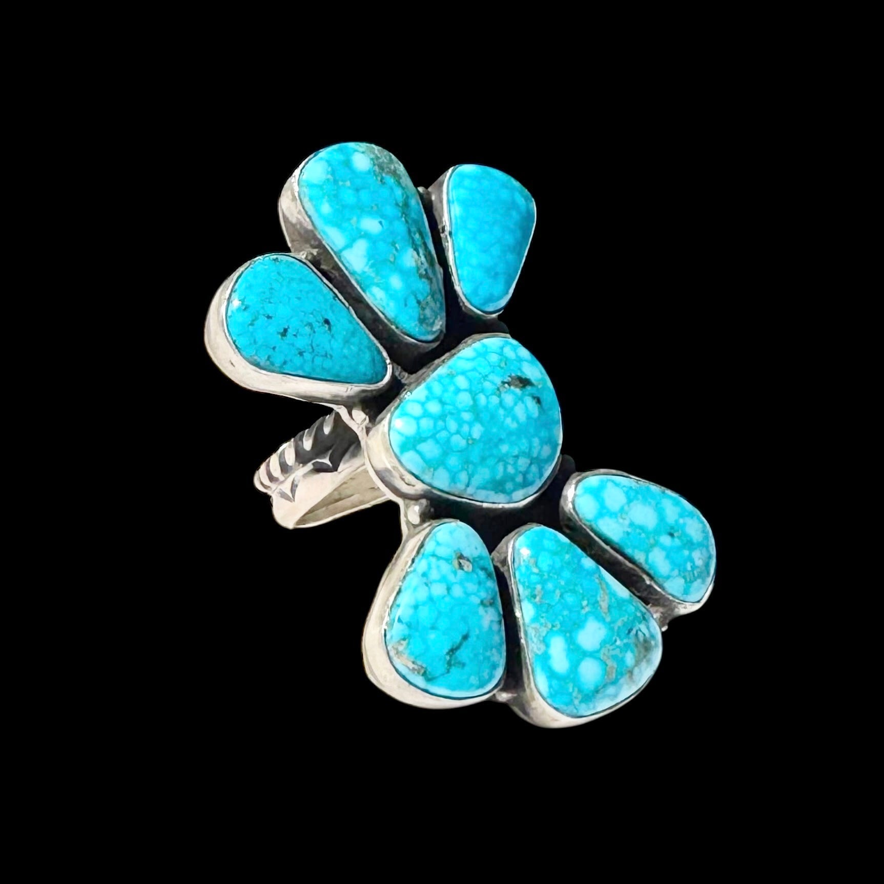 High-Grade Waterweb Lone Mountain Turquoise ring handcrafted by Native American artist Emer Thompson