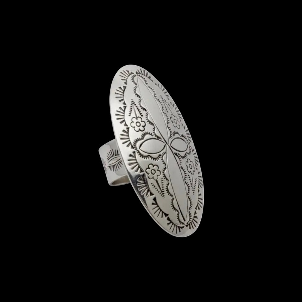 Sterling Silver ring handcrafted by Native American artist Lorenzo and Jerilyn Chee