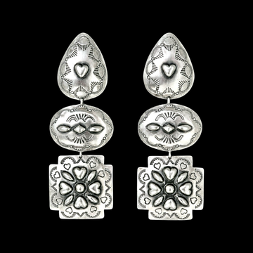 Sterling Silver earrings handcrafted by Native American artist Rita Lee