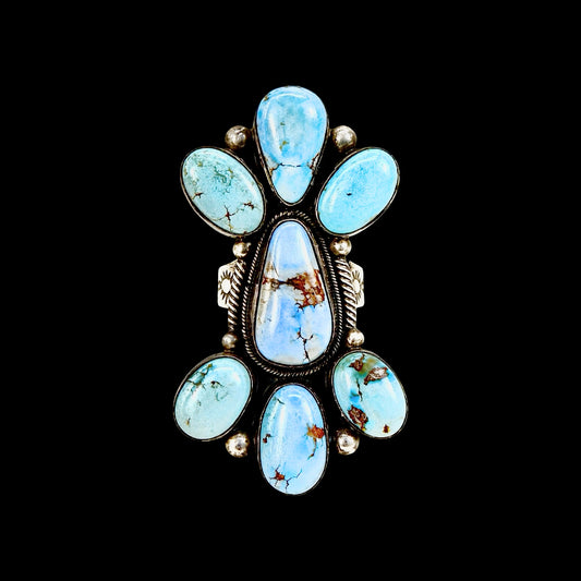 Golden Hills Turquoise ring handcrafted by Native American artist Tricia Smith