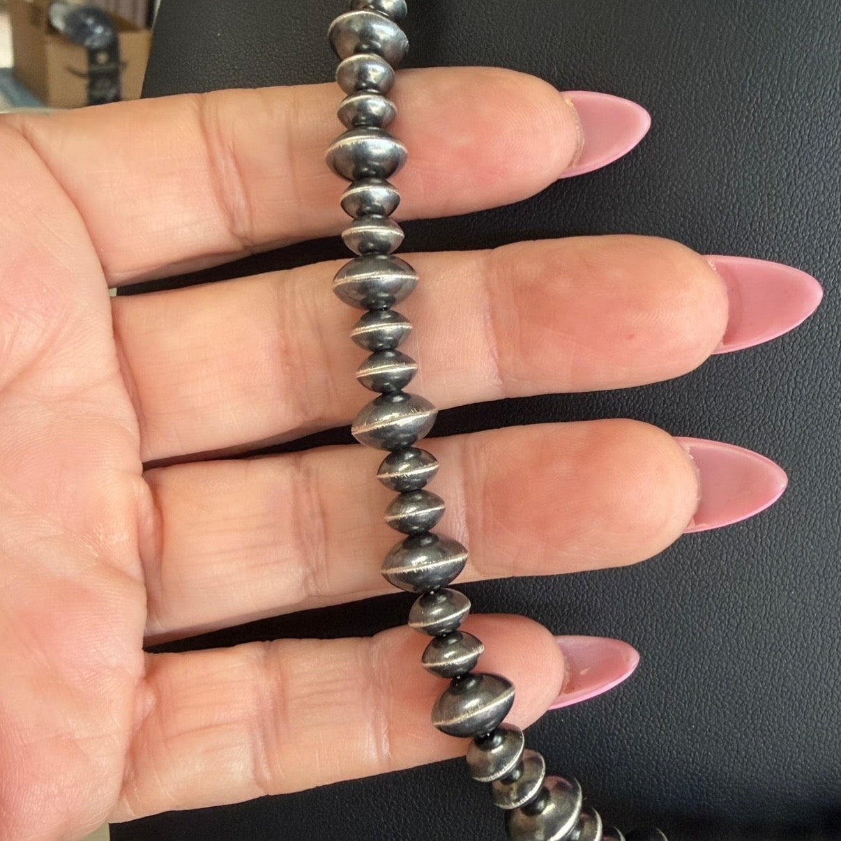 Sterling Silver Handcrafted navajo pearls handcrafted by Native American artist LaVina Dawes