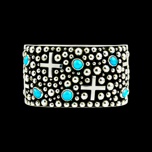 Sleeping Beauty Turquoise bracelet handcrafted by Native American artist Dianne Wylie