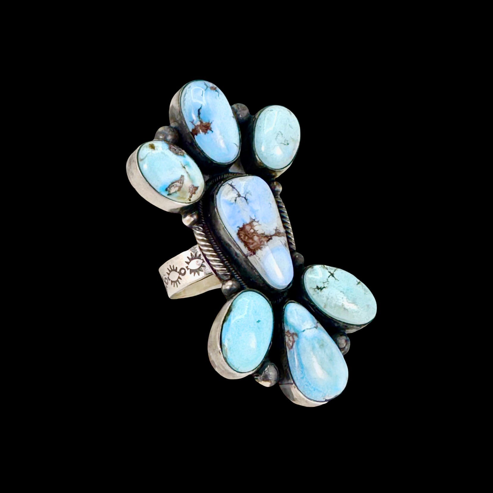 Golden Hills Turquoise ring handcrafted by Native American artist Tricia Smith
