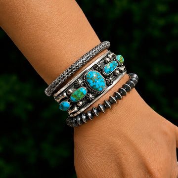 The Eliza Row Cuff - 5 Stone Natural Sonoran Gold by Albert Jake (Heavy by Hand)