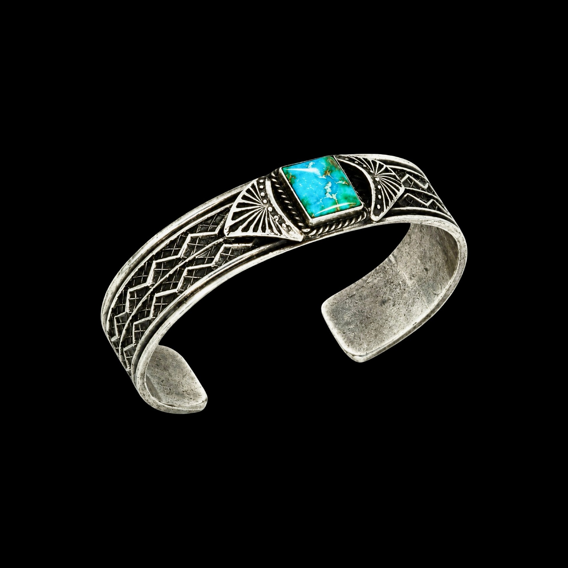Sonoran Gold Turquoise cuff handcrafted by Native American artist Sunshine Reeves