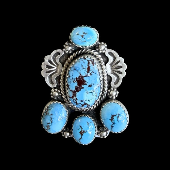 High-Grade Golden Hills Turquoise ring handcrafted by Native American artist Chris Etsitty