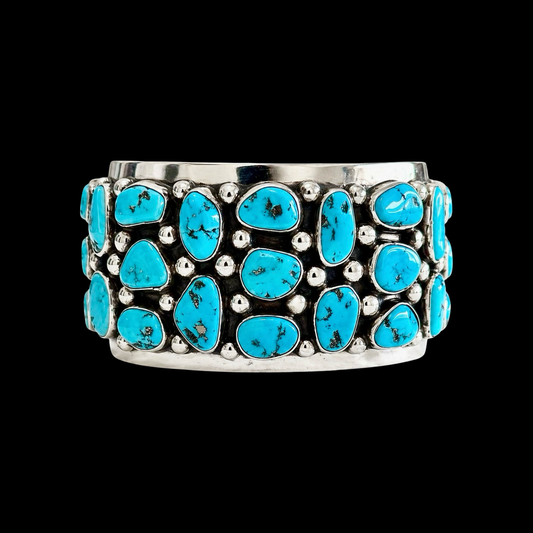 Natural Sleeping Beauty Turquoise (Never worn vintage) bracelet handcrafted by Native American artist Tommy Moore